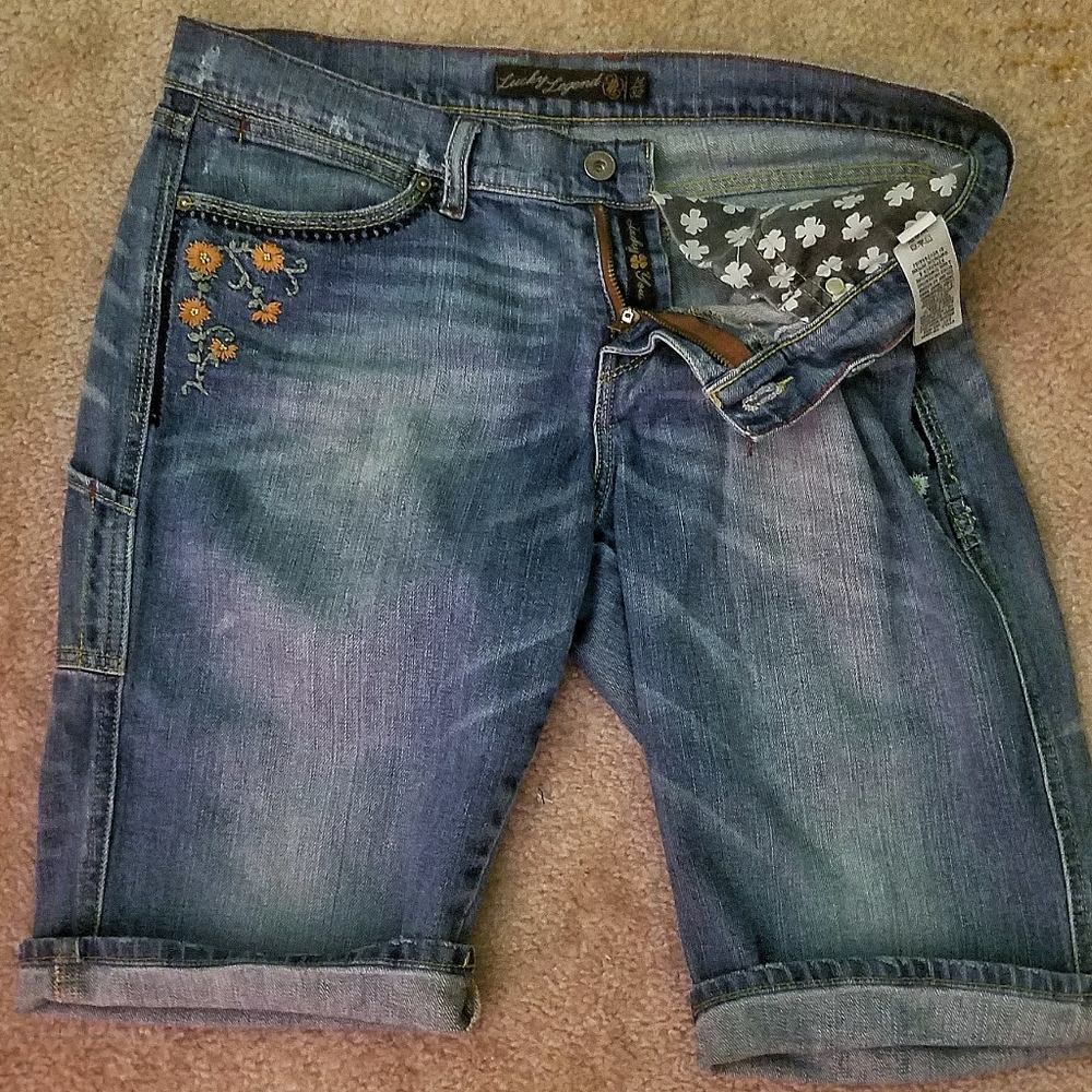 Embroidered Lucky Brand Bermuda Shorts